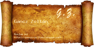 Gancz Zoltán névjegykártya